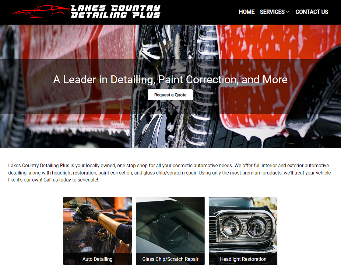 Lakes Country Detailing Plus home page