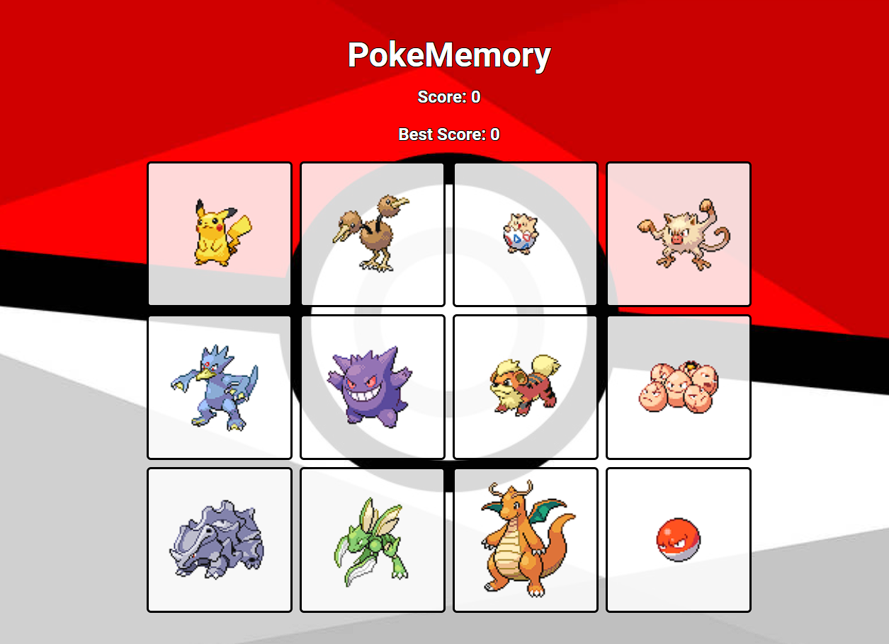 PokeMemory home page home page